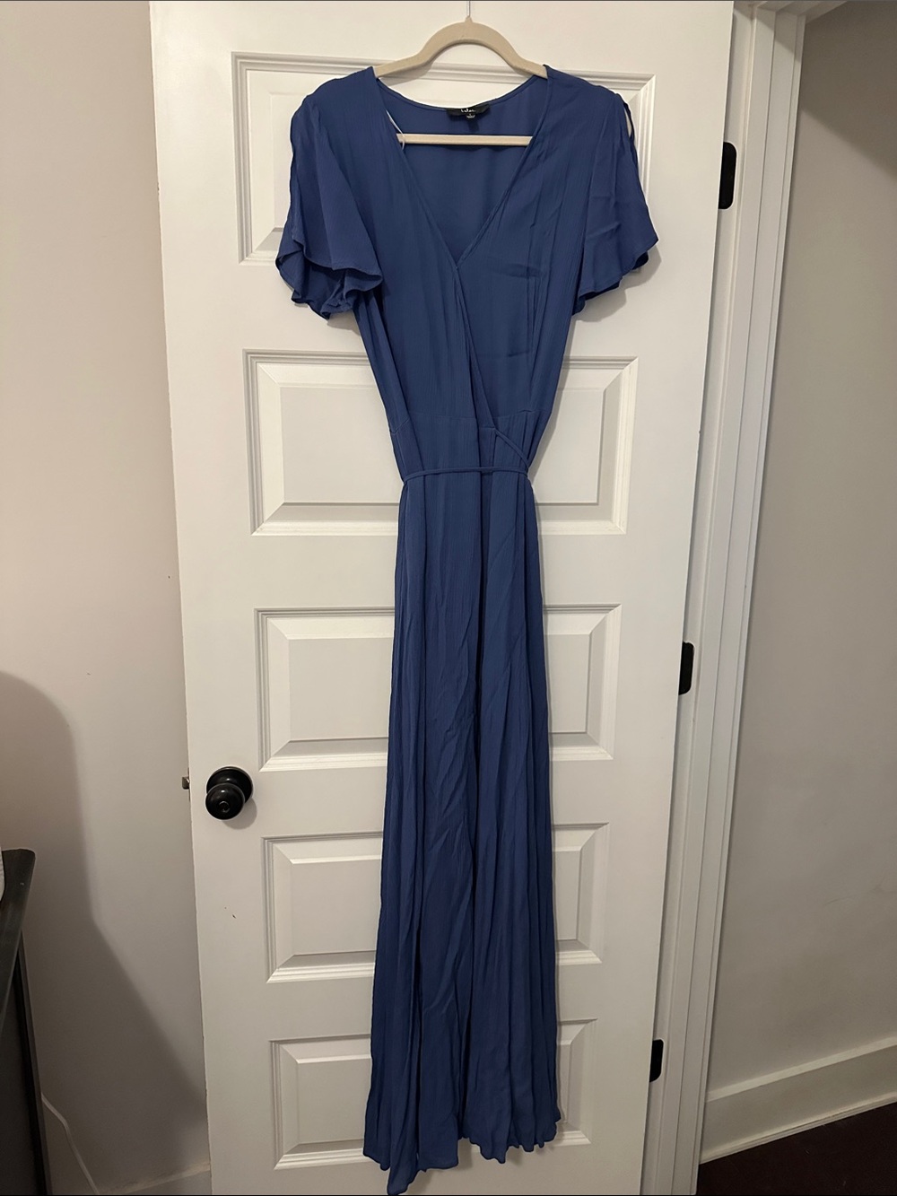 Lulu's Periwinkle Wrap Maxi Dress